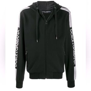 Dolce & Gabbana logo sleeve hoodie and stripe track pants. In like-new condition